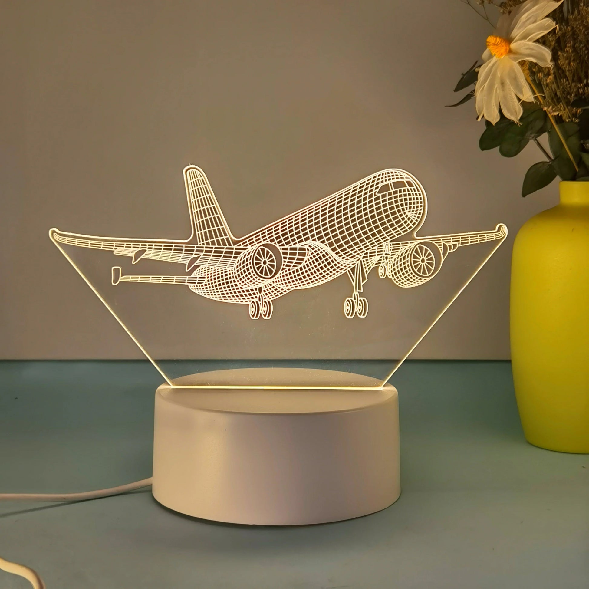 1pc aircraft model 3D night light, USB interface, flying enthusiasts collection of gift table lights, holiday decorative lights.
